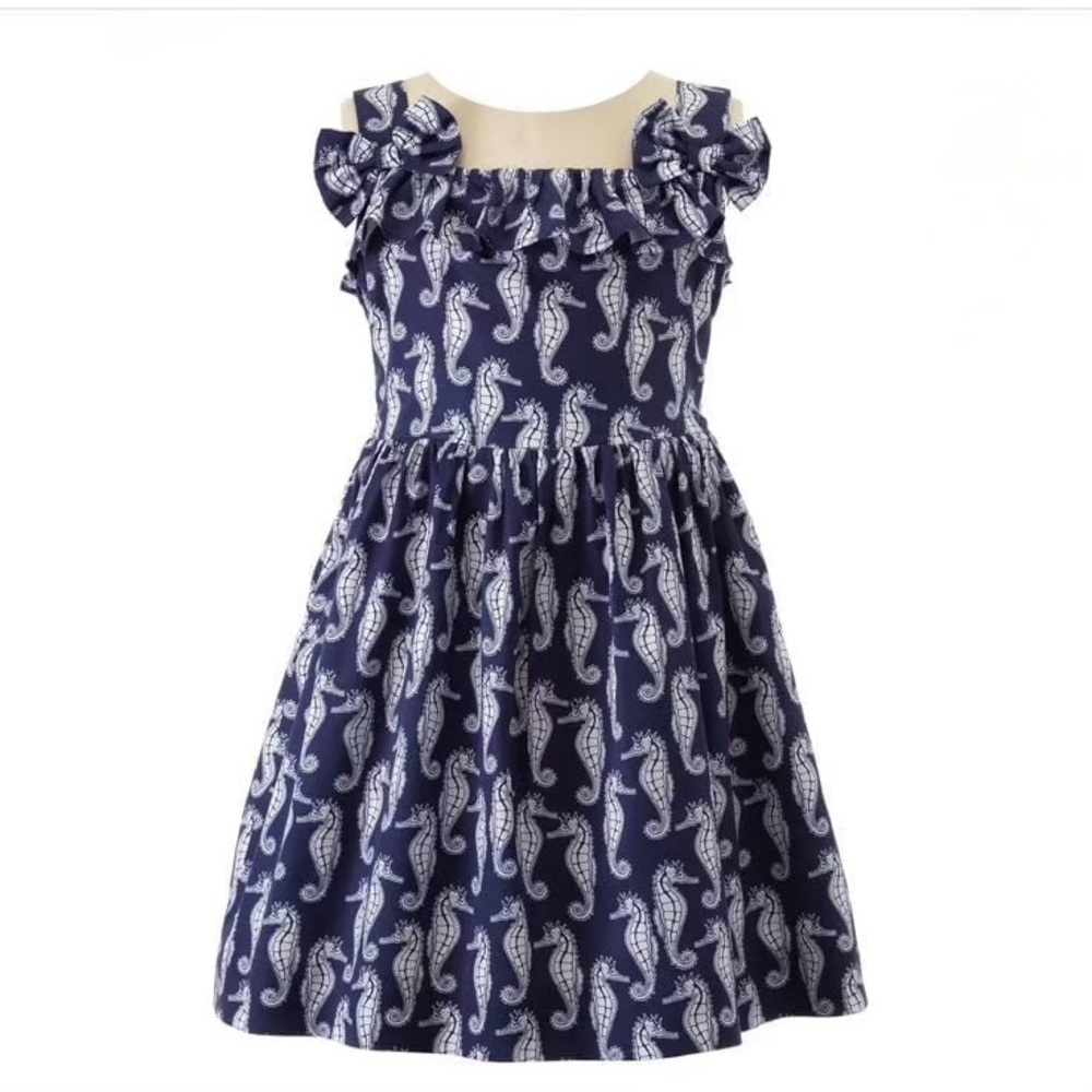 Rachel Riley Navy Seahorse Dress